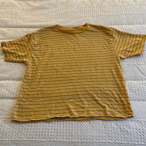 Yellow Striped Boyfriend Fit Brandy Melville T-Shirt